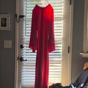 Mango Red Long Sleeve Dress